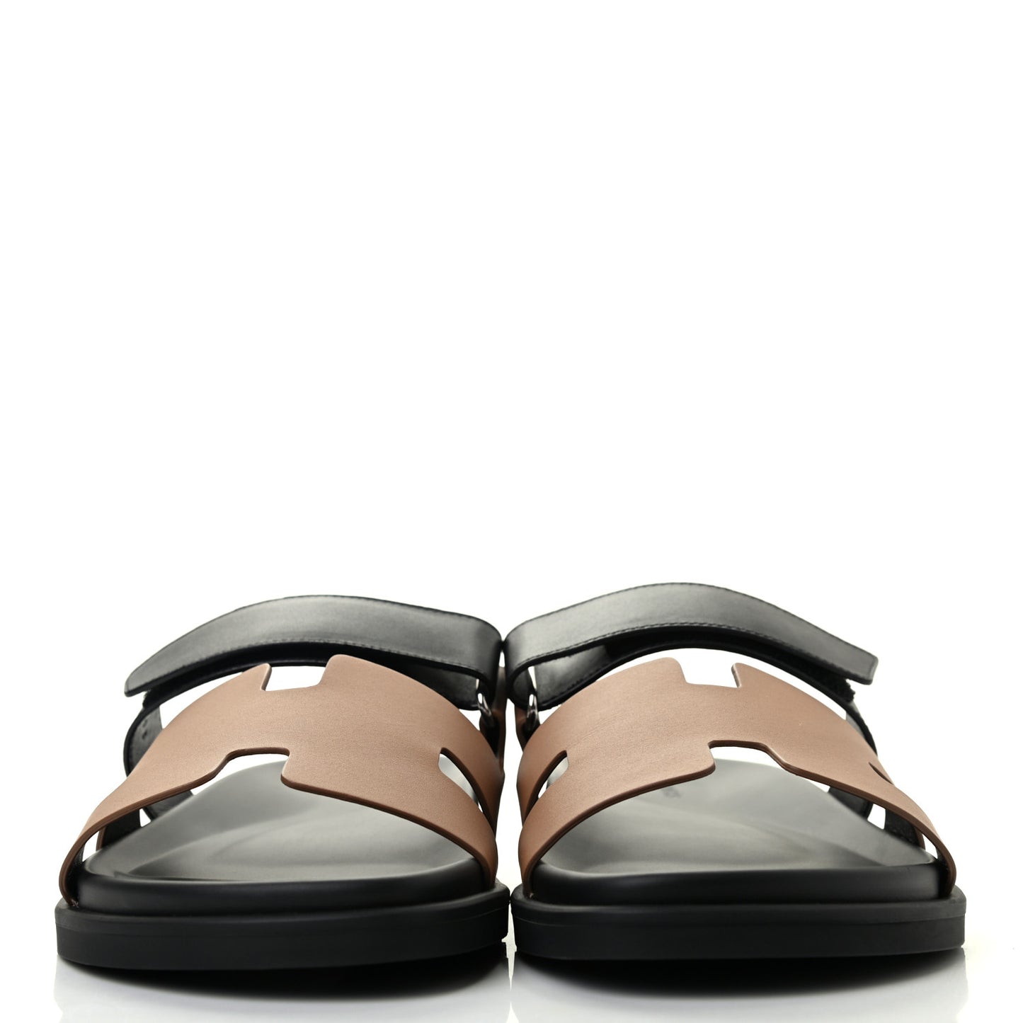 Calfskin Mens Chypre Sandals 45 Naturel Safari Black