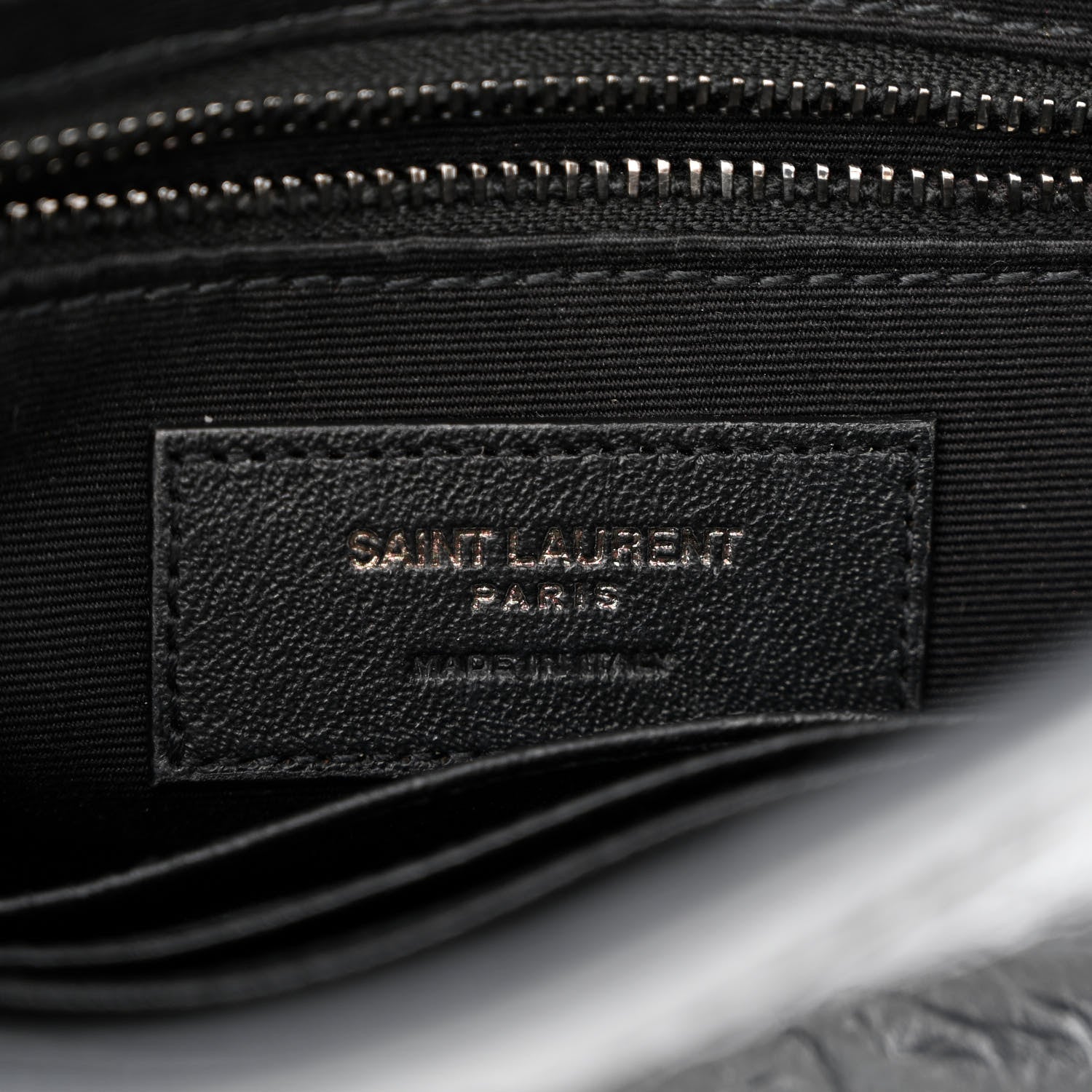 Saint Laurent Crinkled Calfskin Matelasse Monogram Niki Chain Wallet Storm 6 of 10