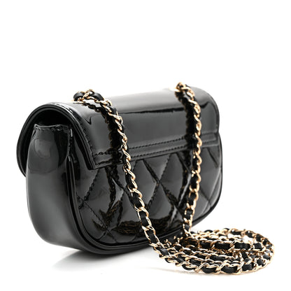 Chanel Patent Calfskin Quilted Mini Clutch Black 3 of 13