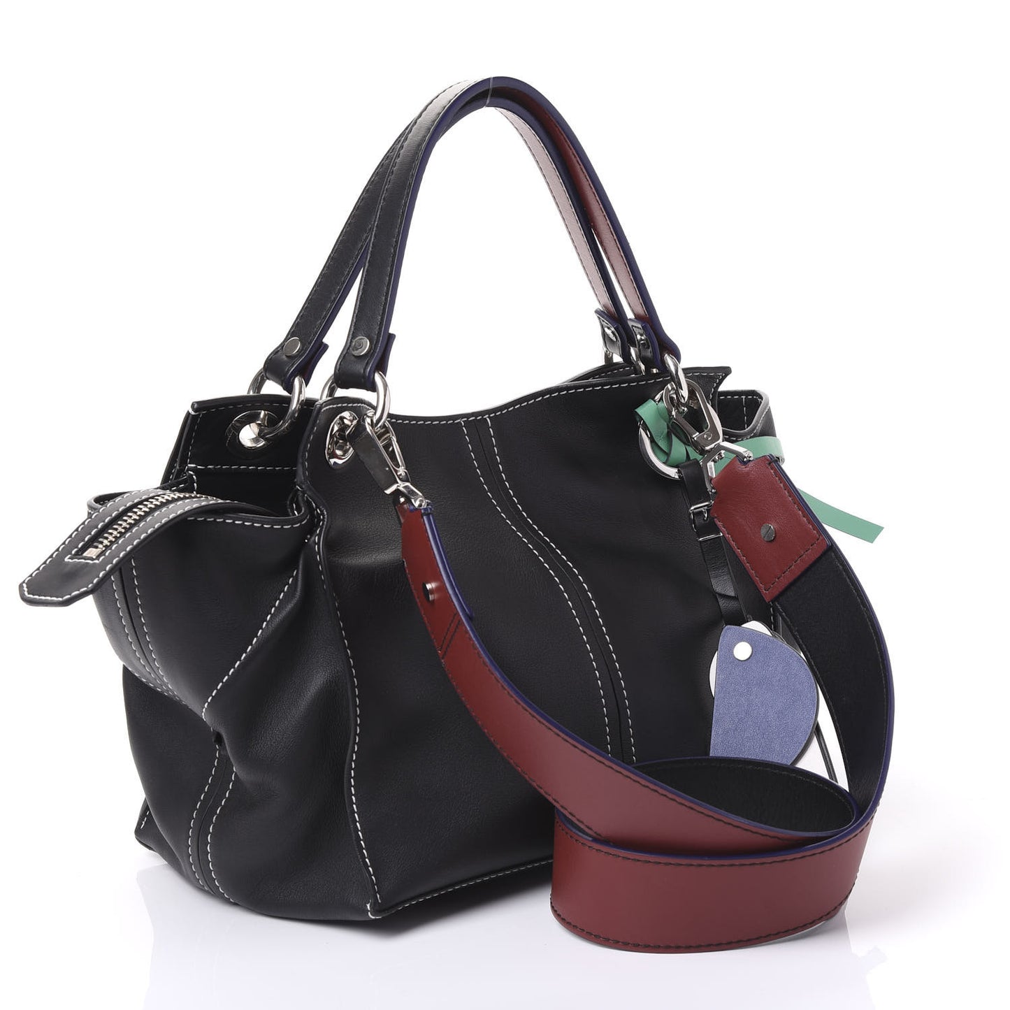 Calfskin Curl Satchel Black