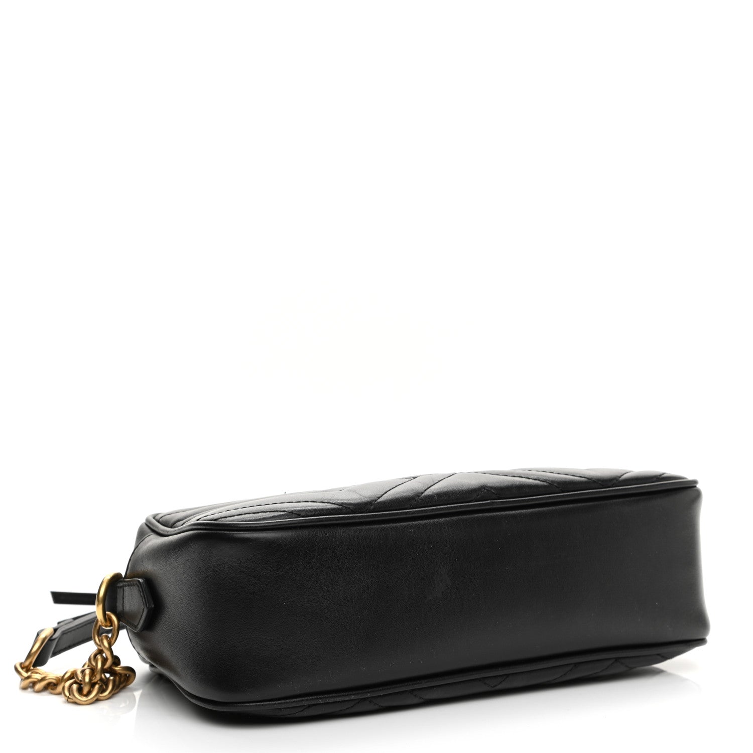 Gucci Calfskin Matelasse Small GG Marmont Chain Shoulder Bag Black 4 of 11