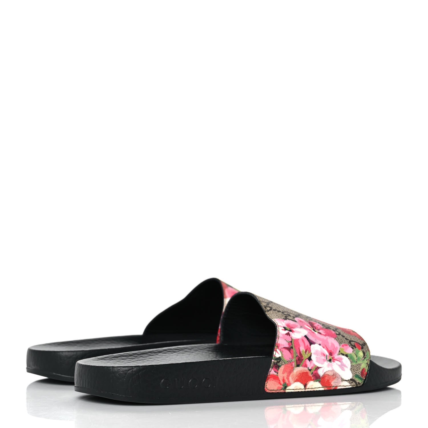Gucci GG Supreme Monogram Blooms Slide Sandals 39 Beige Multicolor 4 of 7