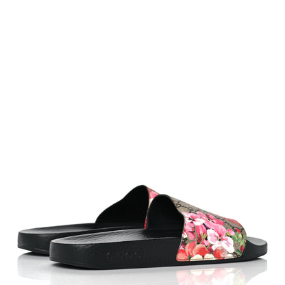 Gucci GG Supreme Monogram Blooms Slide Sandals 39 Beige Multicolor 4 of 7