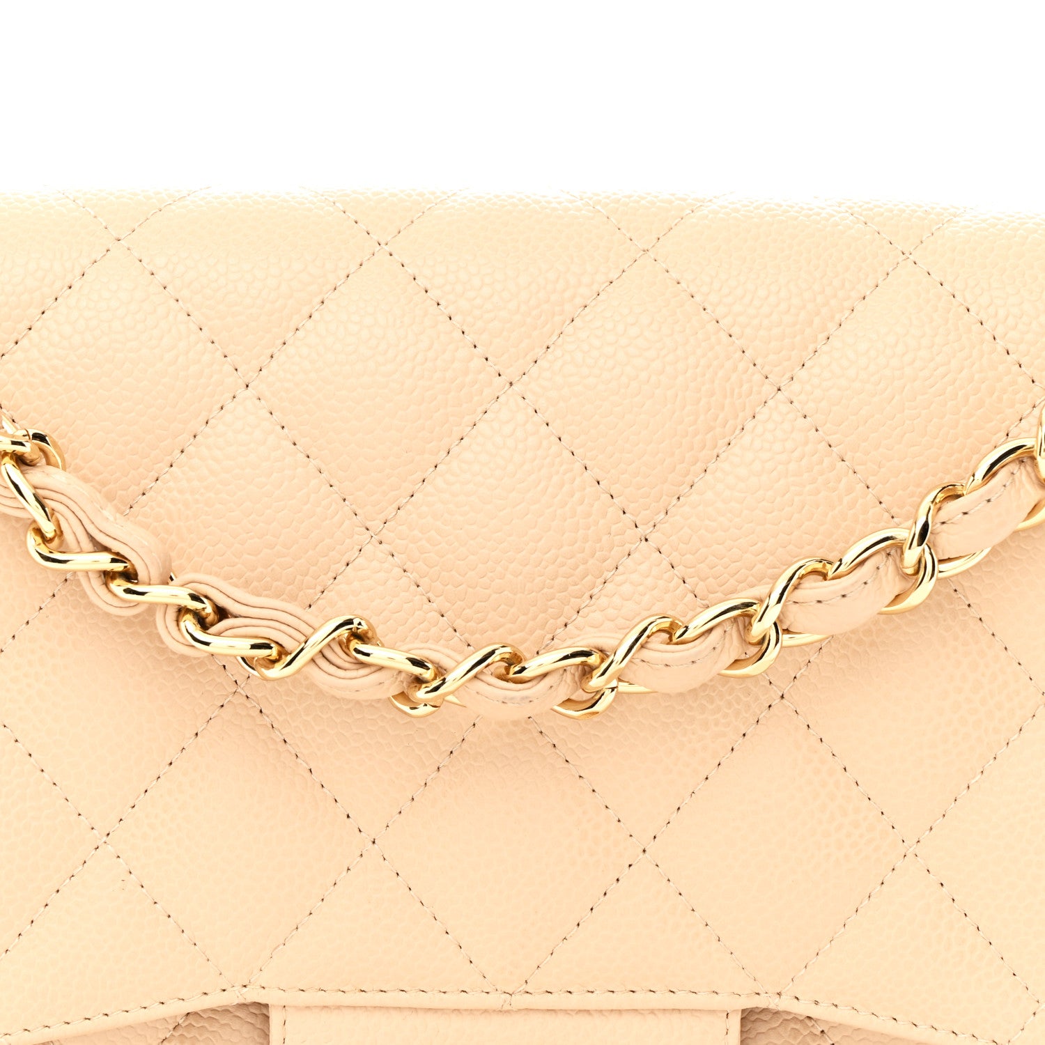 Chanel Caviar Quilted Jumbo Double Flap Beige 8 of 10