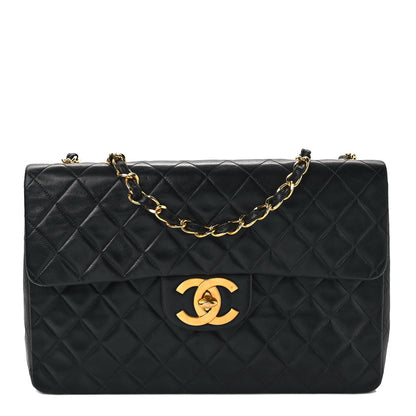 Chanel Lambskin Quilted XL Jumbo Single Flap Black 1 of 12