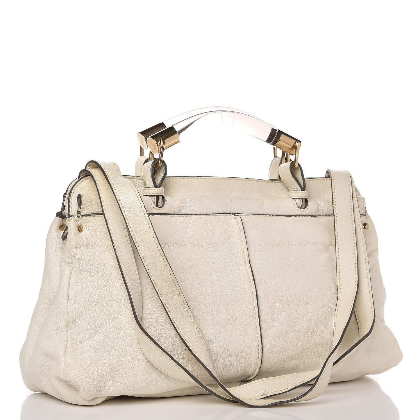 Lambskin Saskia Satchel White