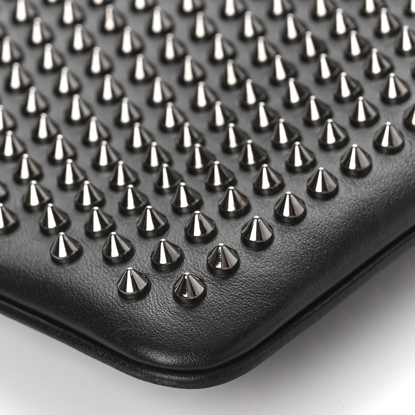 Calfskin Studded Loubiposh Clutch Black