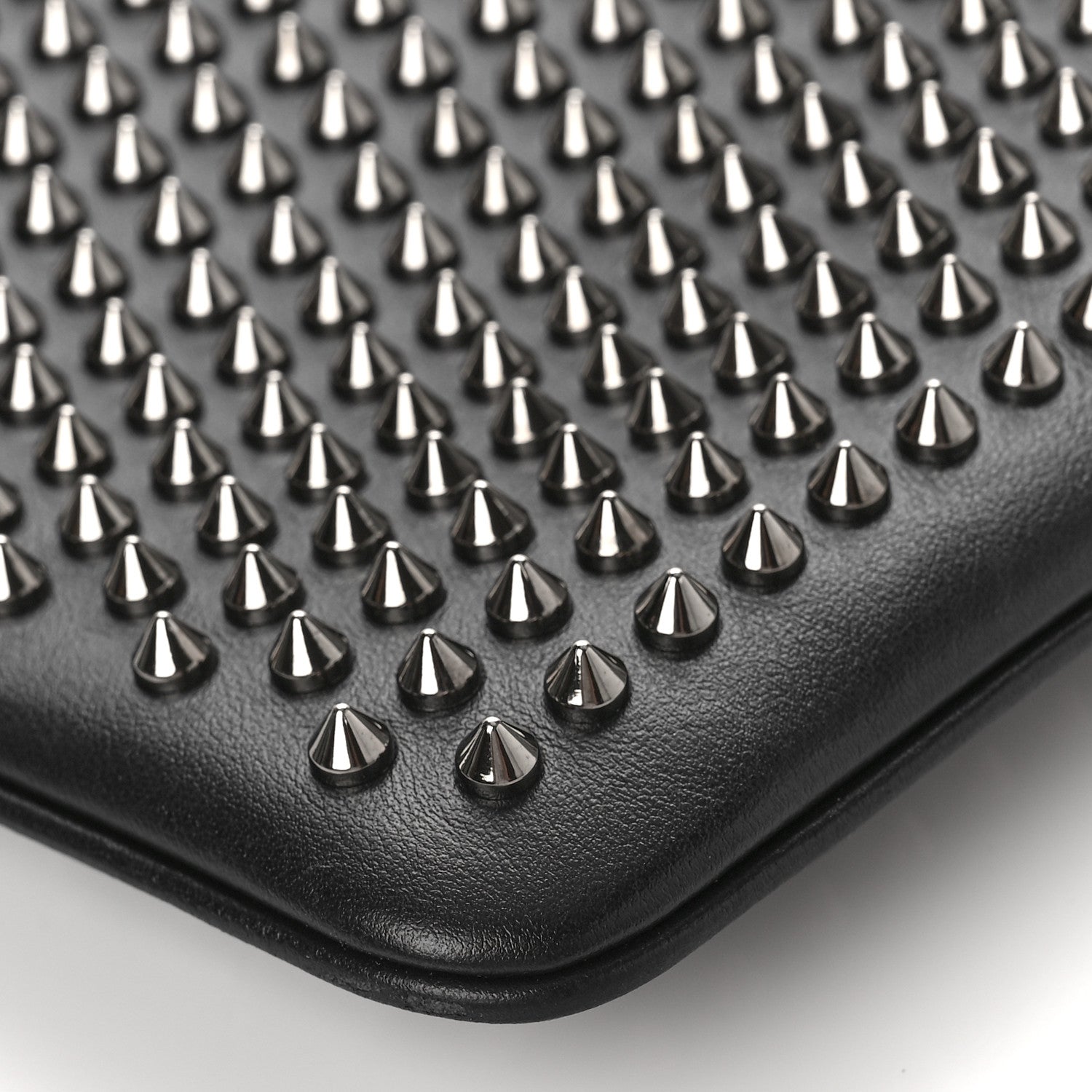 Christian Louboutin Calfskin Studded Loubiposh Clutch Black 8 of 8