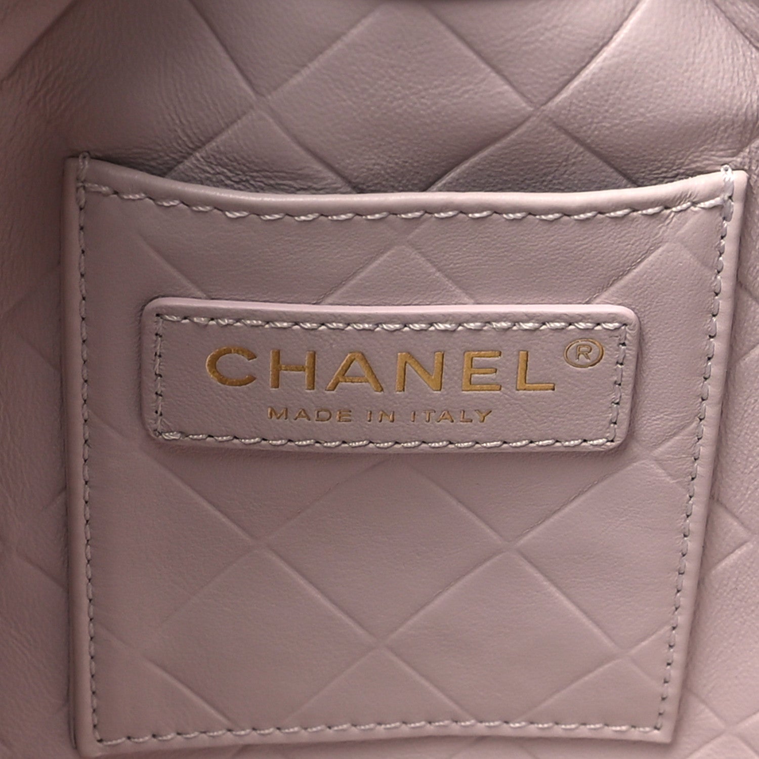 Chanel Shiny Aged Calfskin CC Chain Drawstring Bag Light Purple 6 of 10