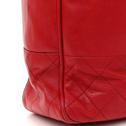 Chanel Lambskin Quilted Tote Red 16 of 17