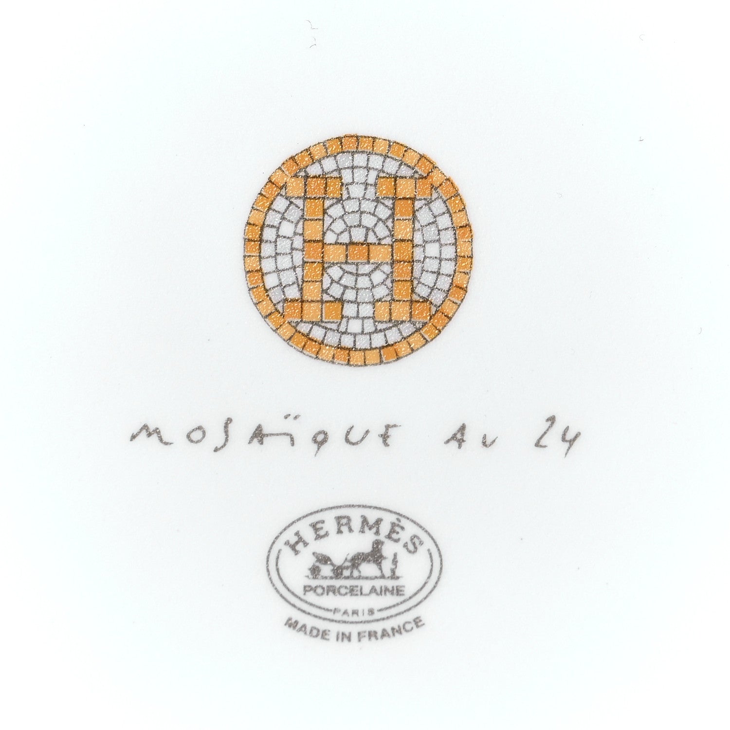 Hermes Porcelain Mosaique au 24 Gold Sushi Plate 4 of 4
