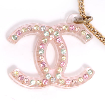 Chanel Translucent Resin Crystal CC Bracelet Pink Multicolor 3 of 6