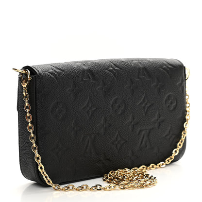 Louis Vuitton Empreinte Pochette Felicie Chain Wallet Black 3 of 9