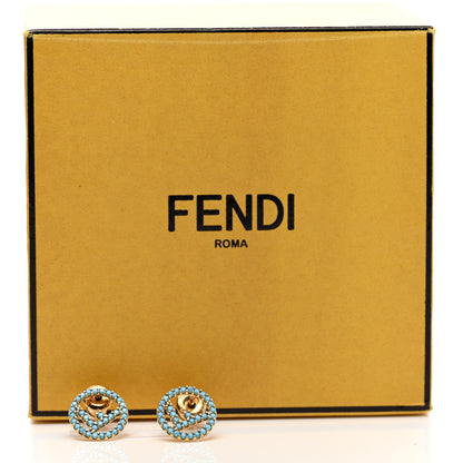 Fendi Metal Beaded F is Fendi Earrings Turquoise 5 of 5