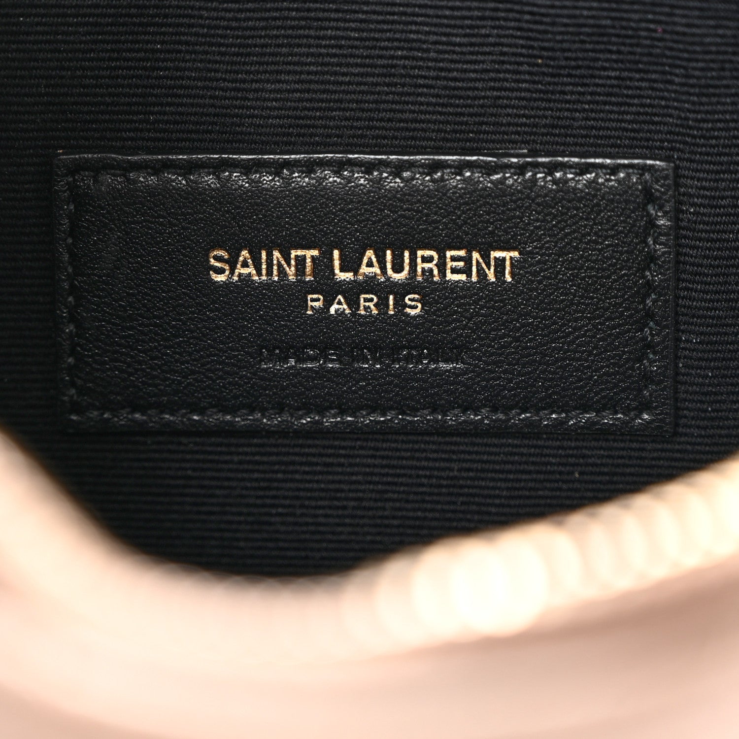 Saint Laurent Grain De Poudre Chevron Monogram Large Bill Pouch Dark Beige 6 of 14