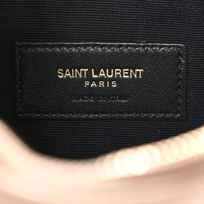 Saint Laurent Grain De Poudre Chevron Monogram Large Bill Pouch Dark Beige 6 of 14