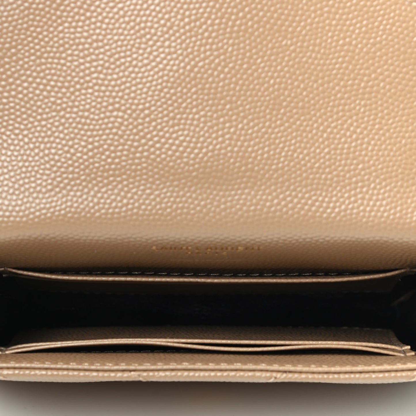 Grain De Poudre Matelasse Chevron Small Monogram Envelope Wallet Dark Latte