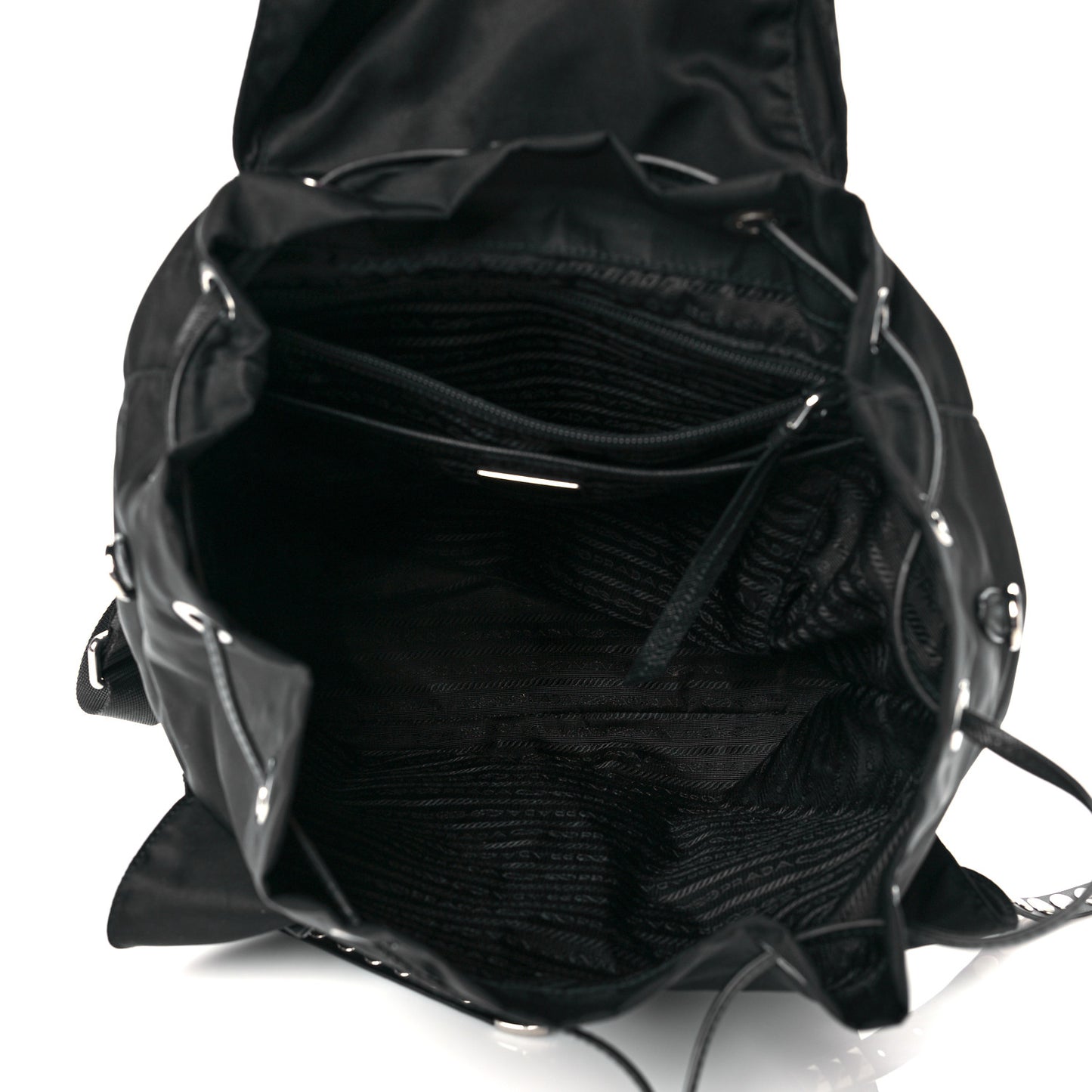 Nylon New Vela Studded Backpack Black