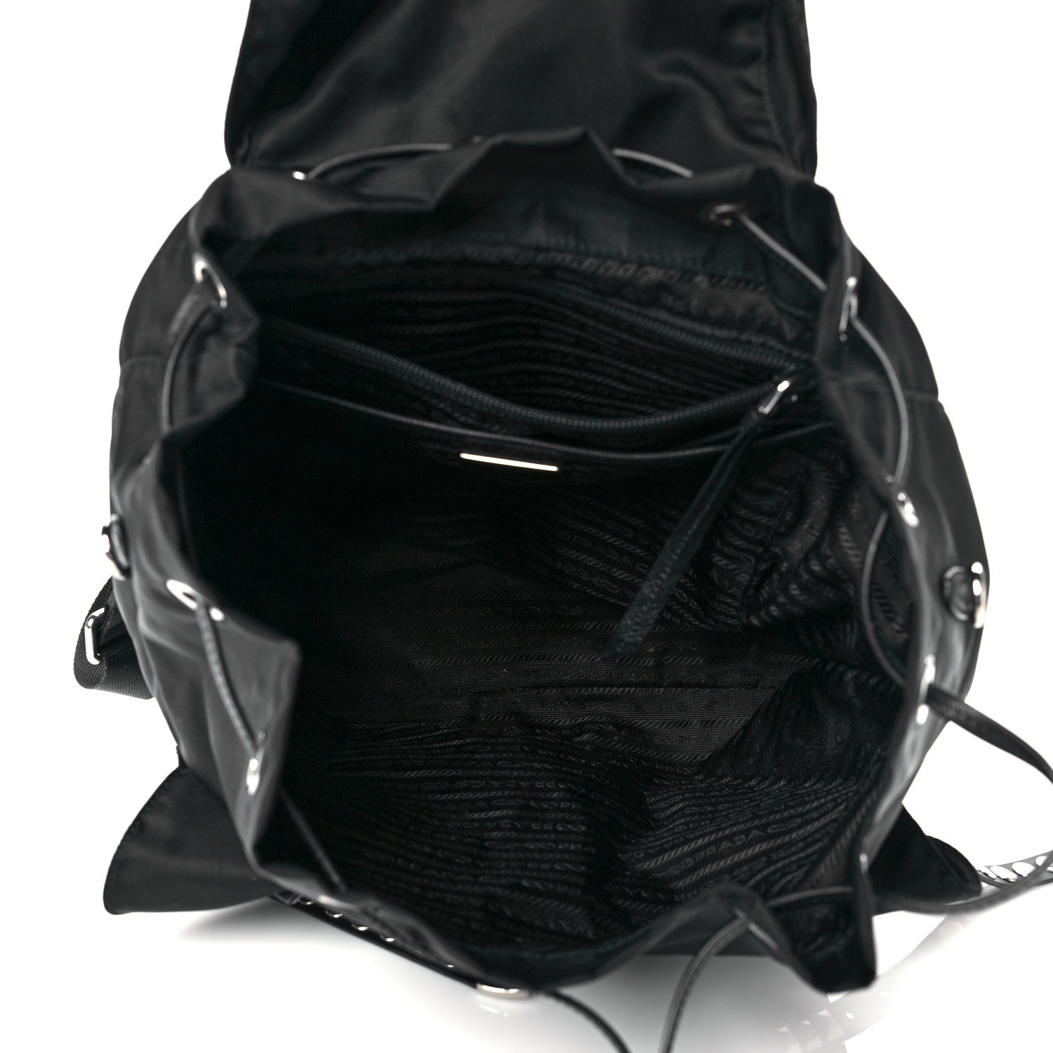 Prada Nylon New Vela Studded Backpack Black 5 of 10