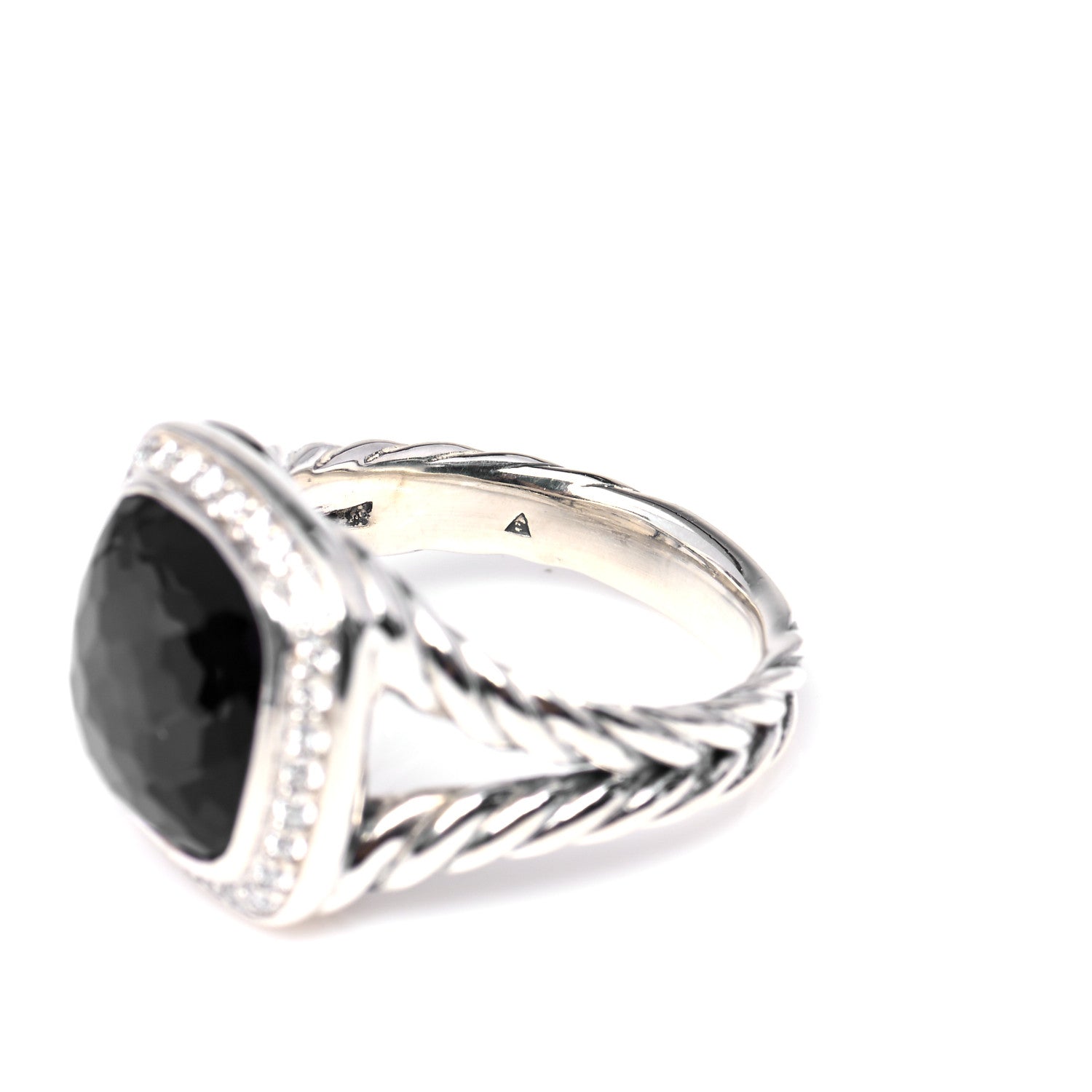 David Yurman Sterling Silver Diamond Black Orchid 11mm Albion Ring 51 5.75 5 of 5