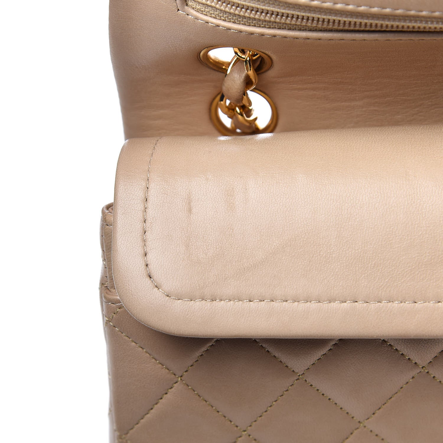 Chanel Lambskin Quilted Small Double Flap Beige 17 of 19