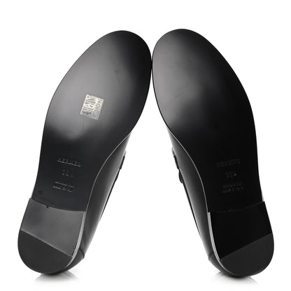 Hermes Calfskin Womens Destin Loafers 39.5 Black 7 of 10