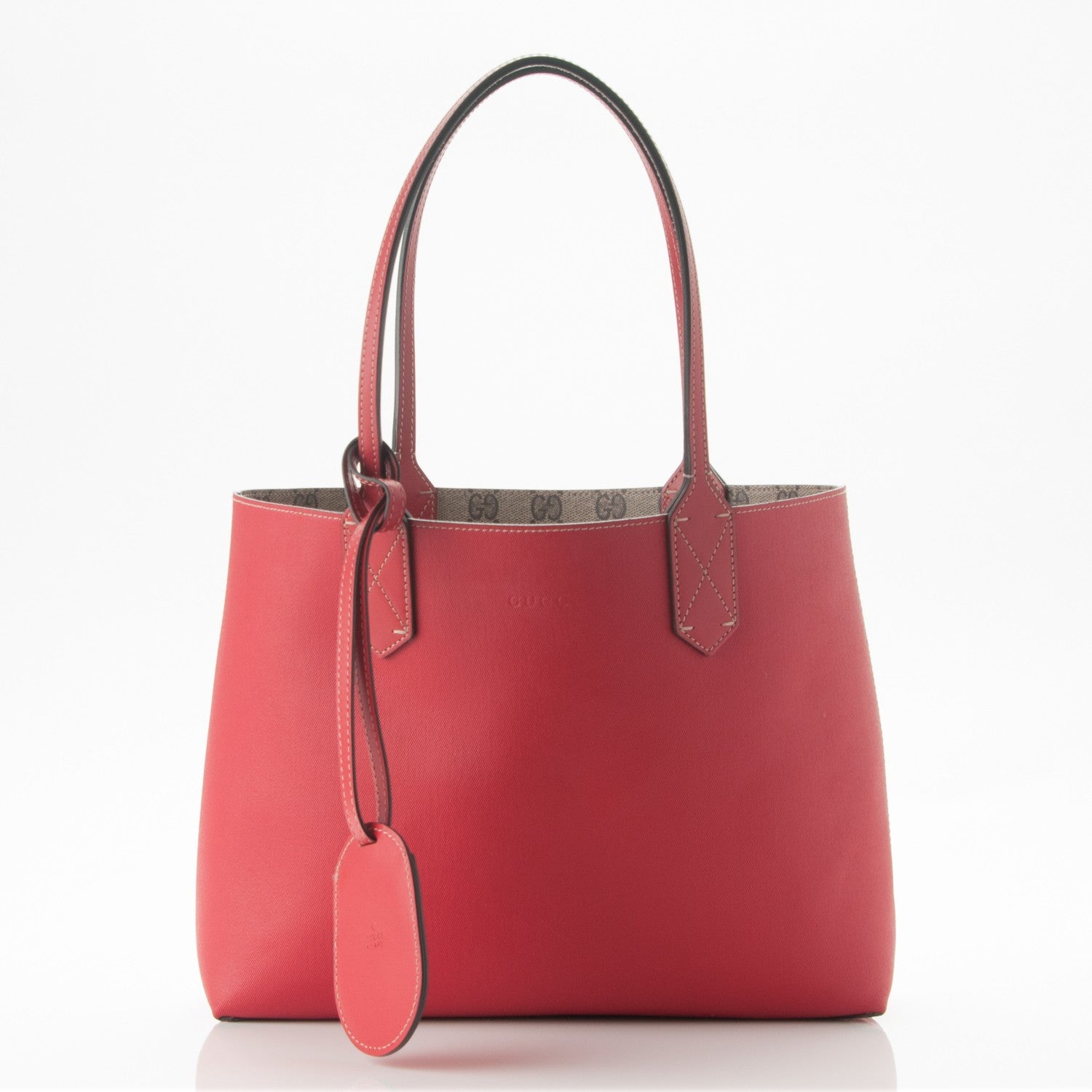 Gucci GG Supreme Monogram Small Reversible Tote Beige Red 2 of 7