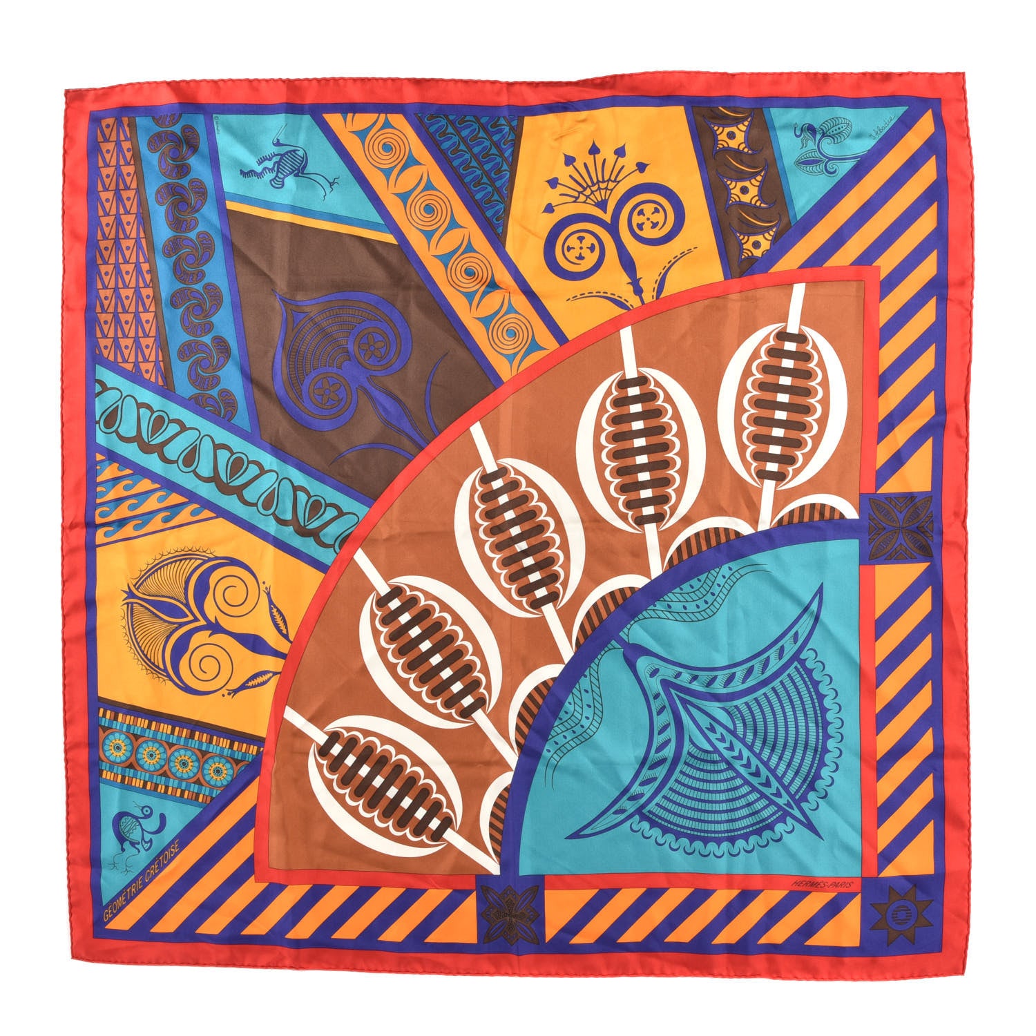 Hermes Silk Geometrie Cretoise Scarf 90 1 of 4