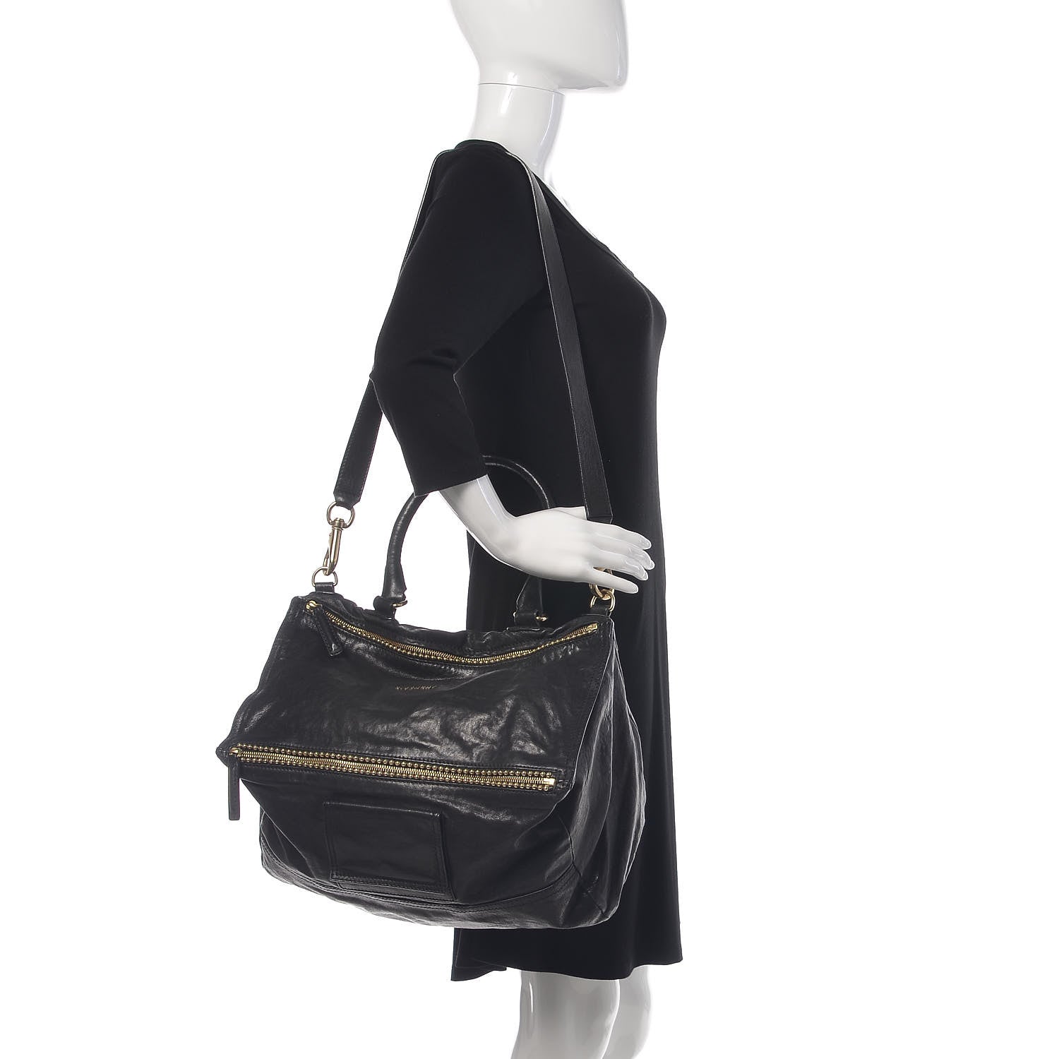 Givenchy Washed Lambskin Large Studded Pandora Black 2 of 10