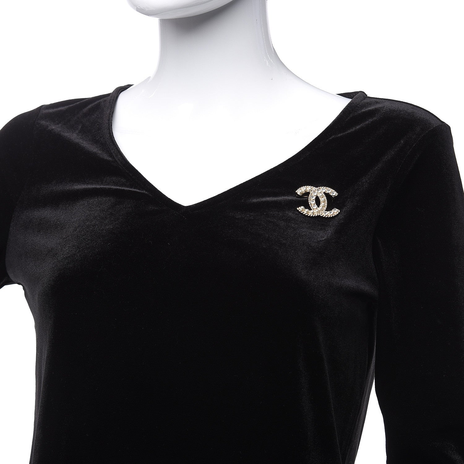 Chanel Pearl Crystal April In Paris CC Brooch Gold 2 of 5