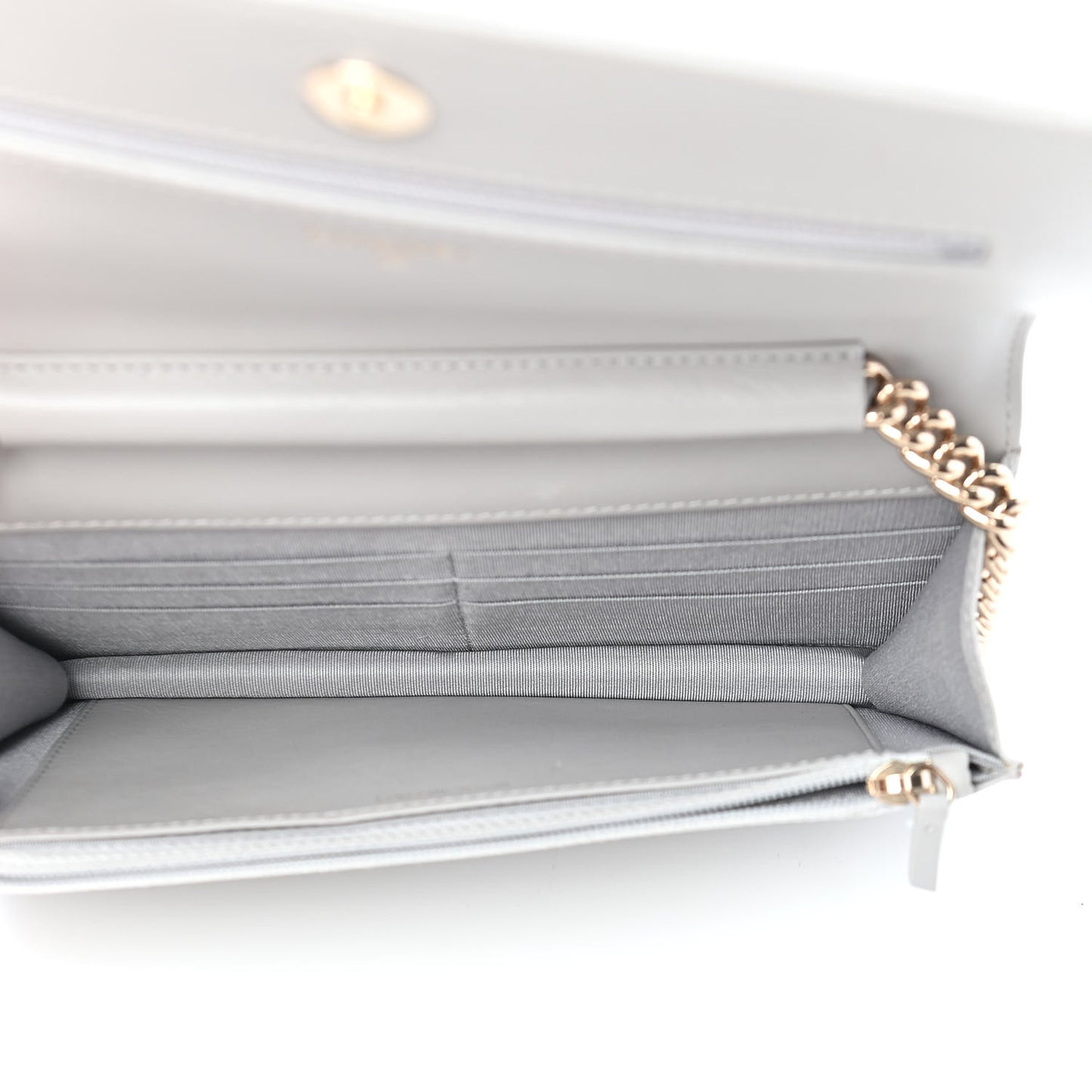 Caviar Quilted Boy Wallet On Chain WOC Grey