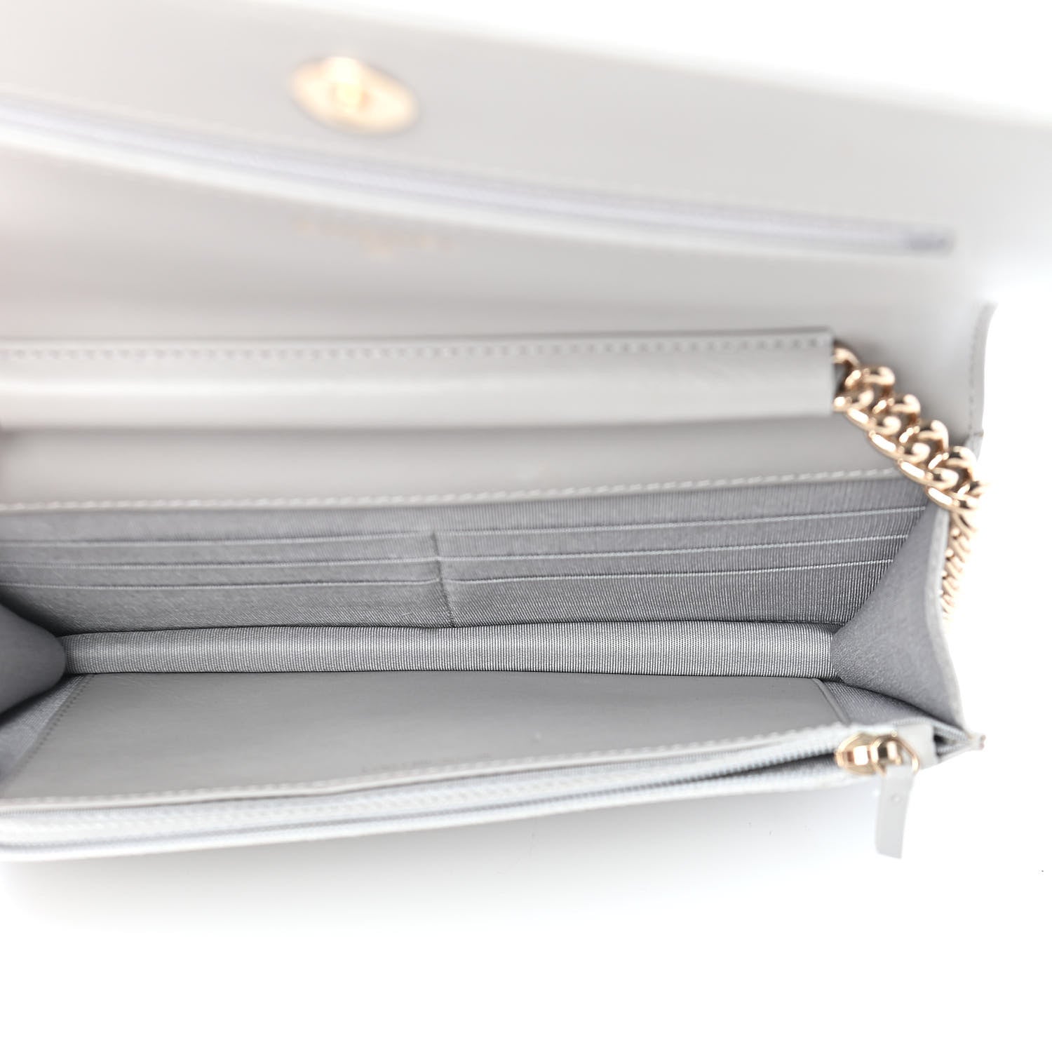 Chanel Caviar Quilted Boy Wallet On Chain WOC Grey 5 of 11