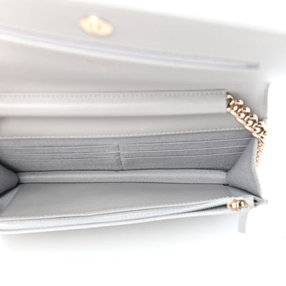 Chanel Caviar Quilted Boy Wallet On Chain WOC Grey 5 of 11