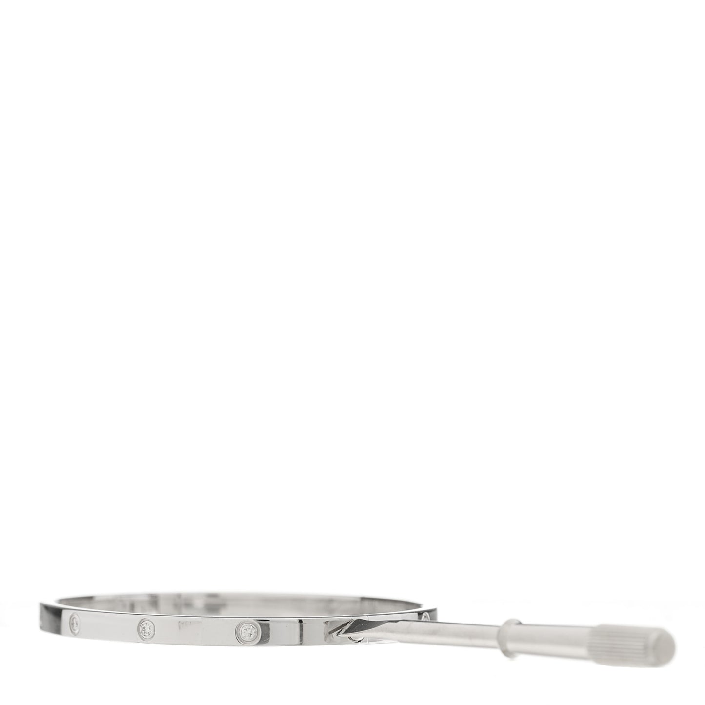 18K White Gold 10 Diamond Small LOVE Bracelet 16