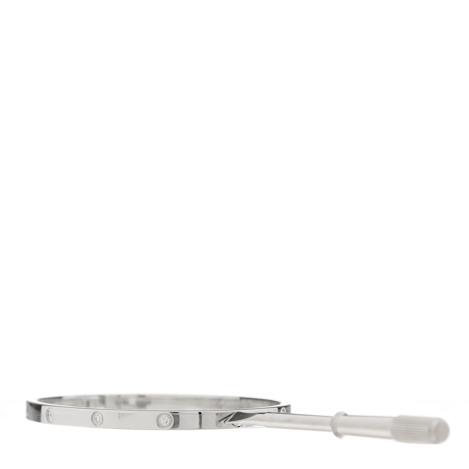 Cartier 18K White Gold 10 Diamond Small LOVE Bracelet 16 7 of 8