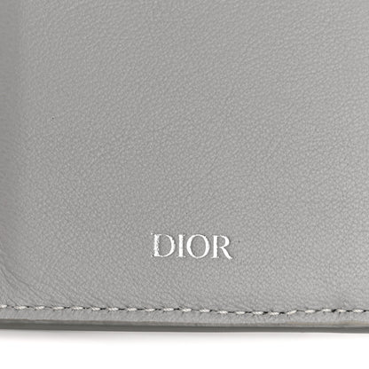 Christian Dior Calfskin CD Diamond Canvas Passport Holder Grey 6 of 8
