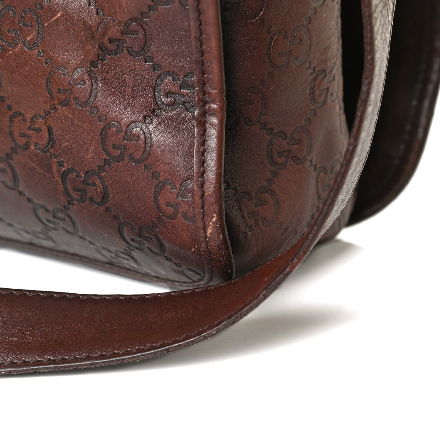Gucci Guccissima Flap Messenger Bag Dark Brown 21 of 30