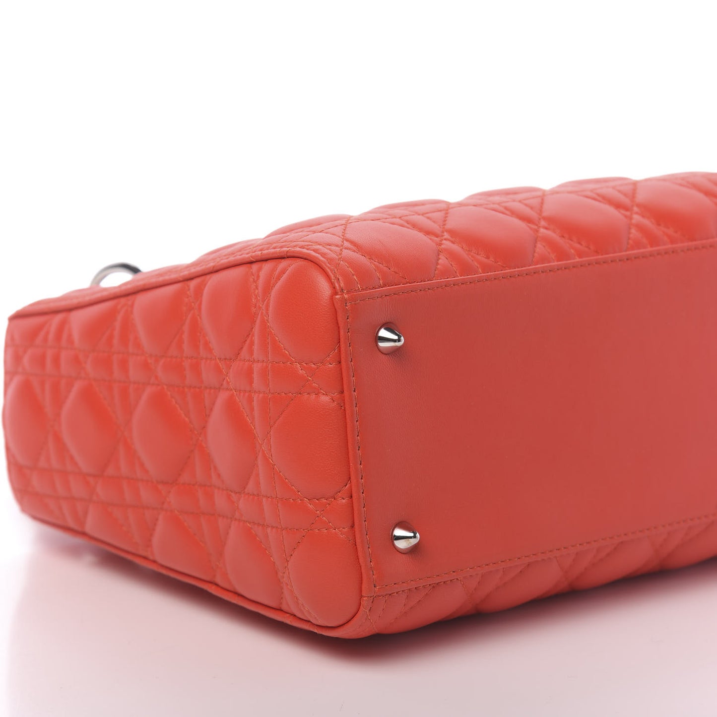 Lambskin Cannage Medium Lady Dior Red