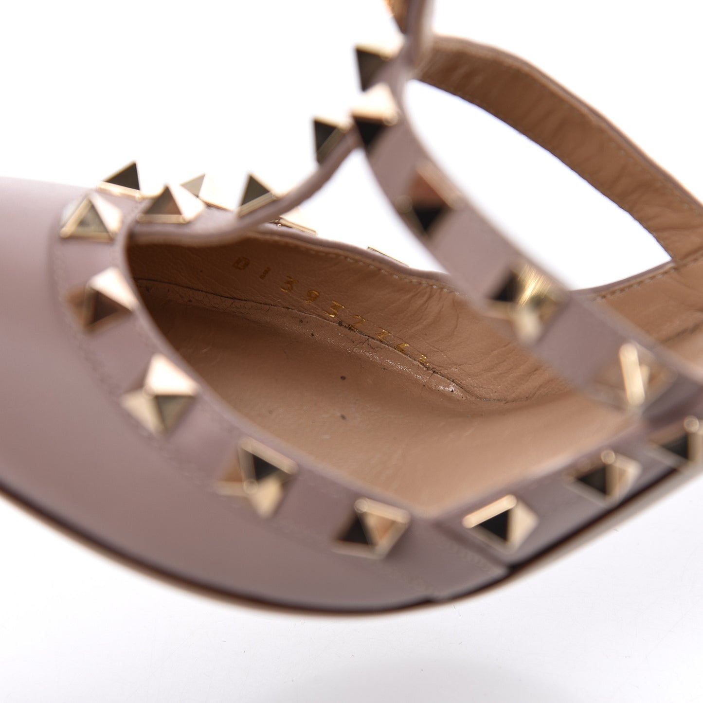 Nappa Rockstud Ankle Strap Pumps 36.5 Poudre