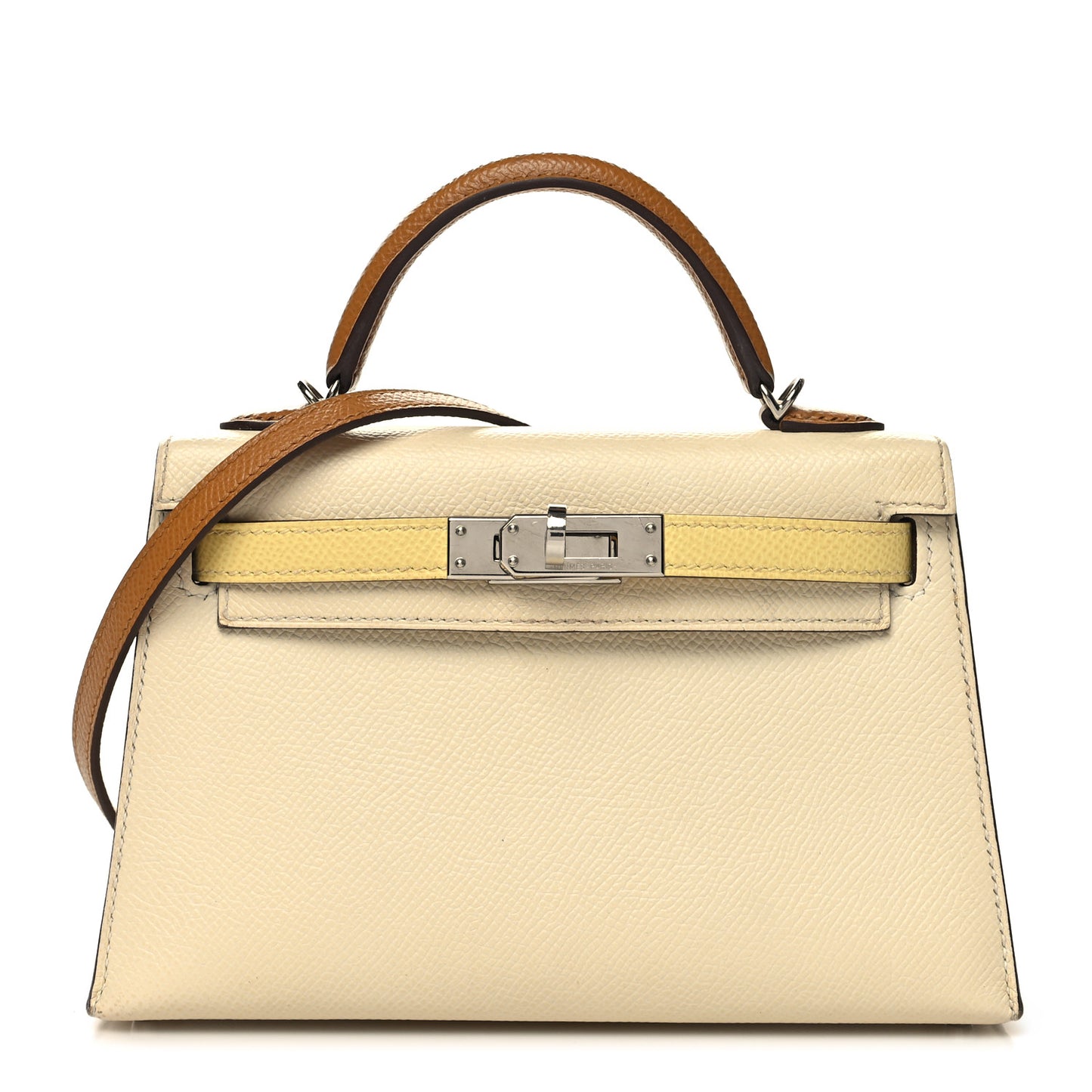 Epsom Mini Kelly Sellier 20 Nata Jaune Poussin Sesame