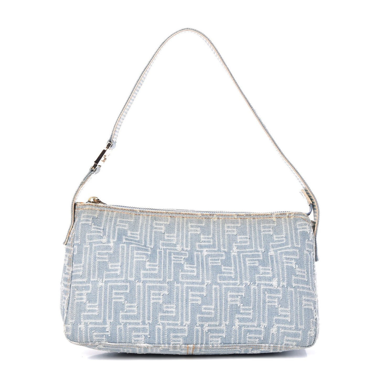 Denim FF Small Shoulder Bag Celeste