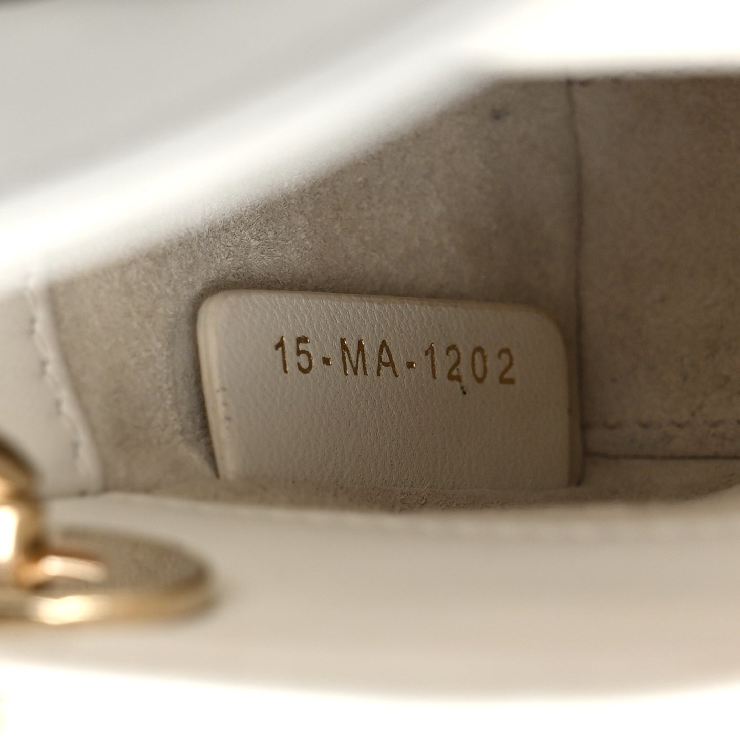 CHRISTIAN DIOR Lambskin Cannage Micro Lady Dior White