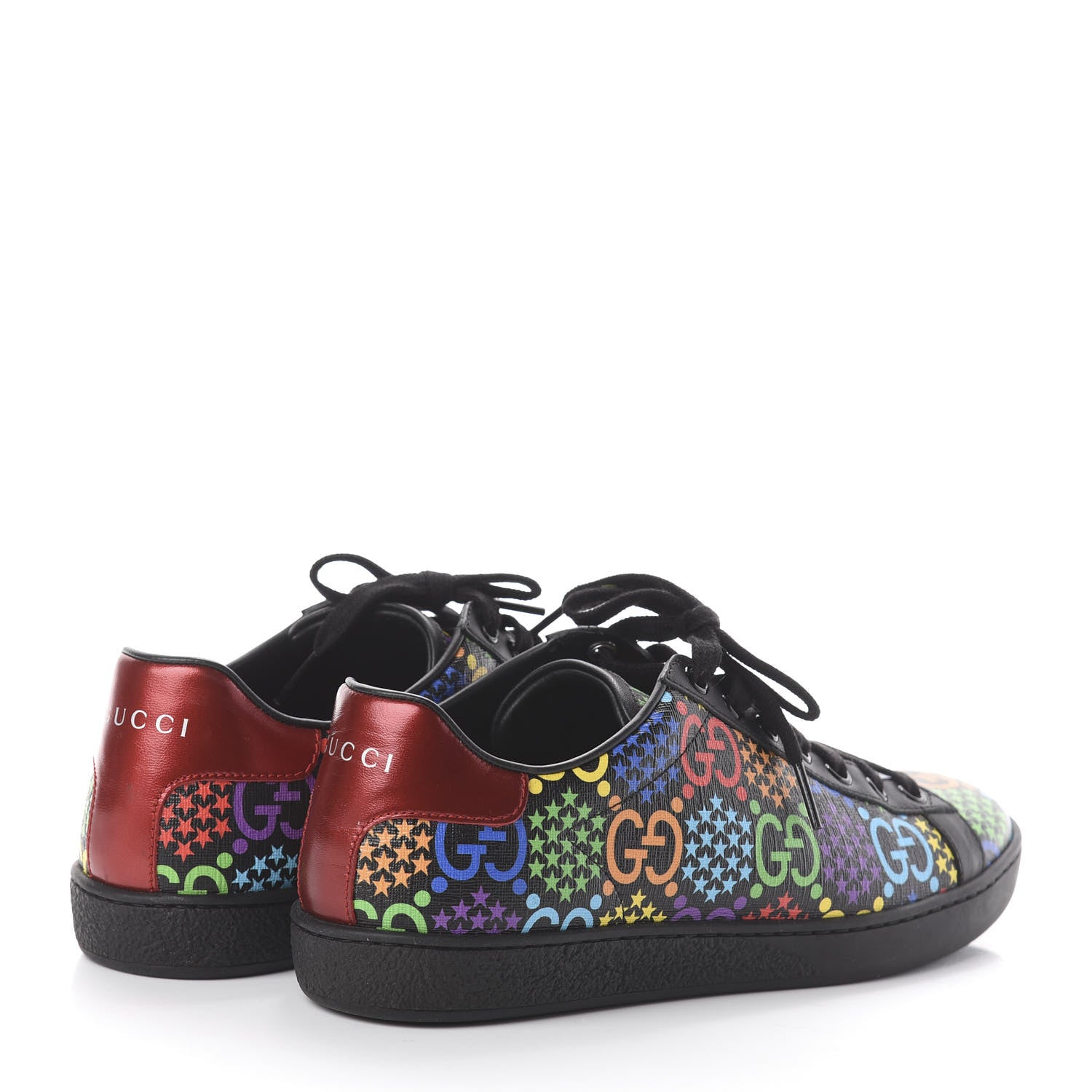 Gucci GG Supreme Monogram Psychedelic Mens Ace Sneakers 8 Black Multicolor 4 of 7