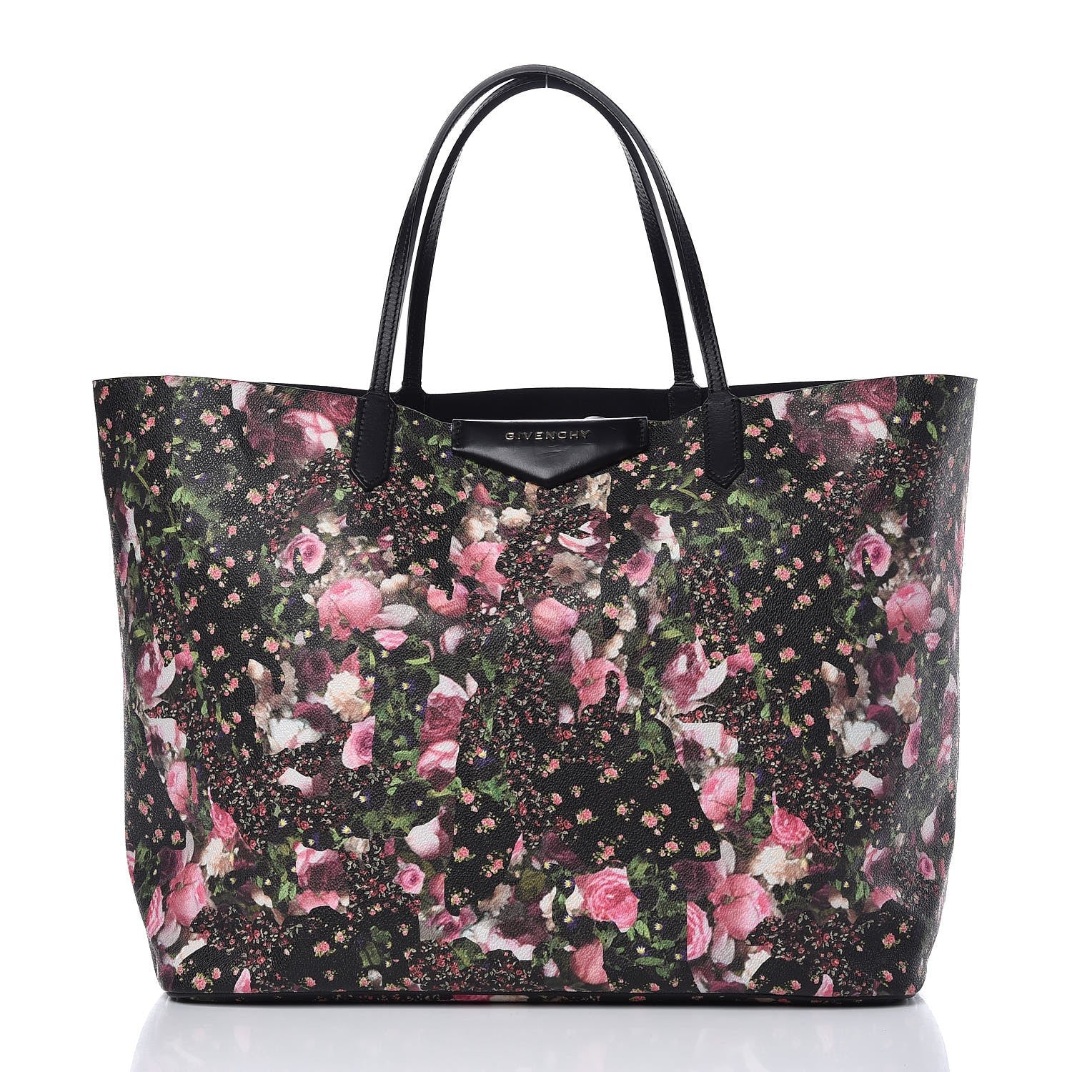 Givenchy Coated Canvas Roses Camouflage Print Large Antigona Tote Black 3 of 8