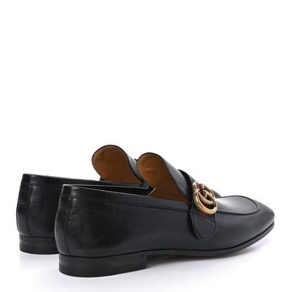 Gucci Goatskin Web Mens GG Loafers 7 Black 4 of 8
