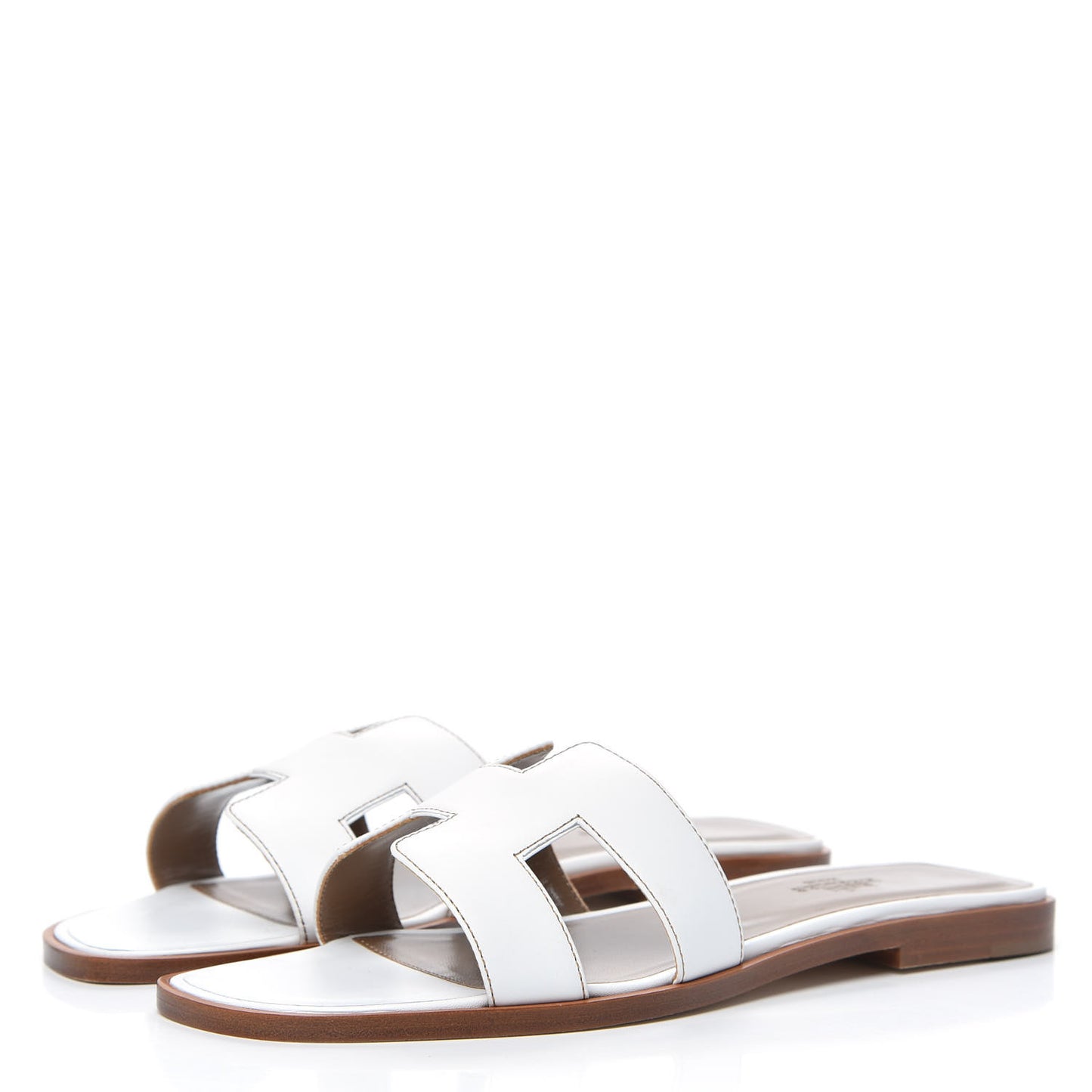 Box Calfskin Oran Sandals 37 White