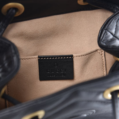 Gucci Calfskin Matelasse GG Marmont Flap Backpack Black 7 of 10