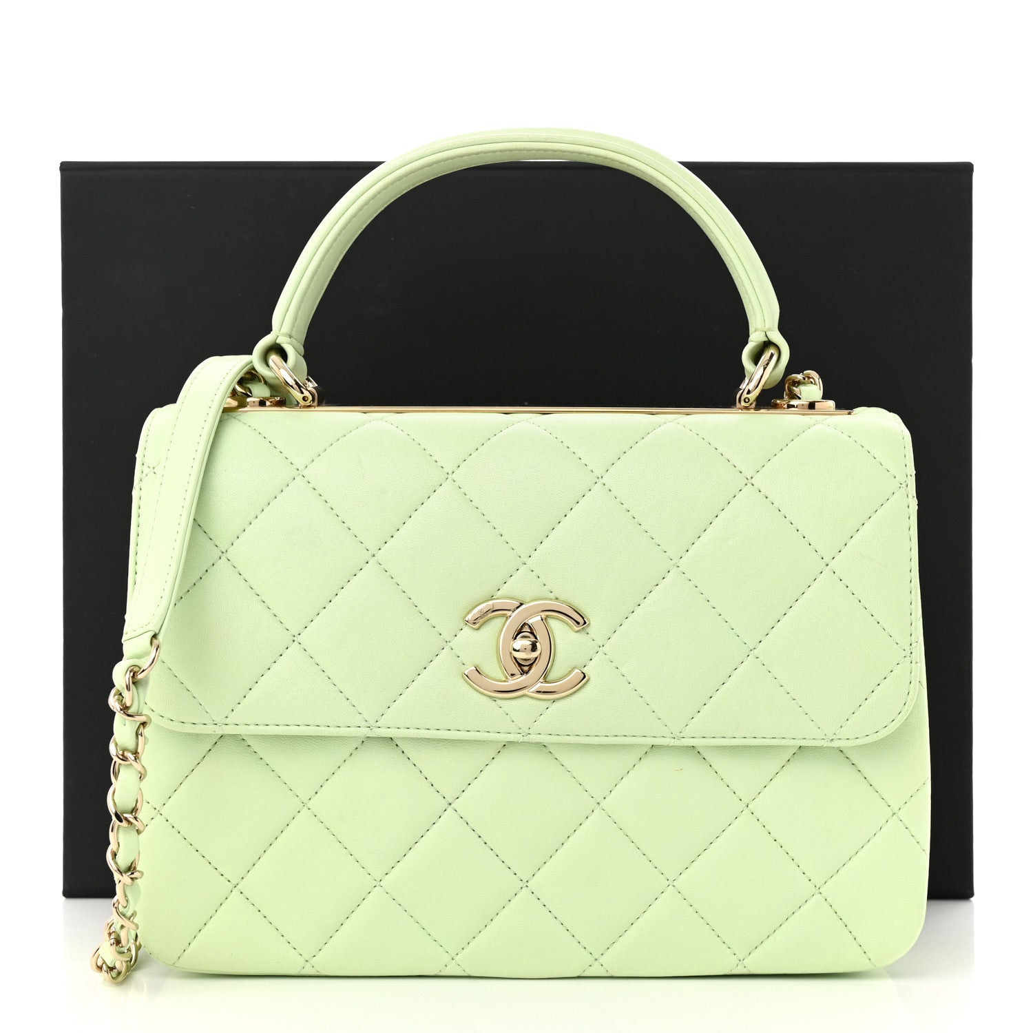 Chanel Lambskin Quilted Small Trendy CC Flap Dual Handle Bag Light Green 15 of 15