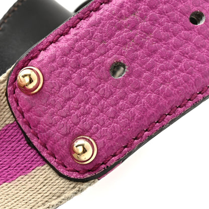 Gucci Calfskin Web Interlocking G Belt 85 34 Fuchsia White 13 of 16