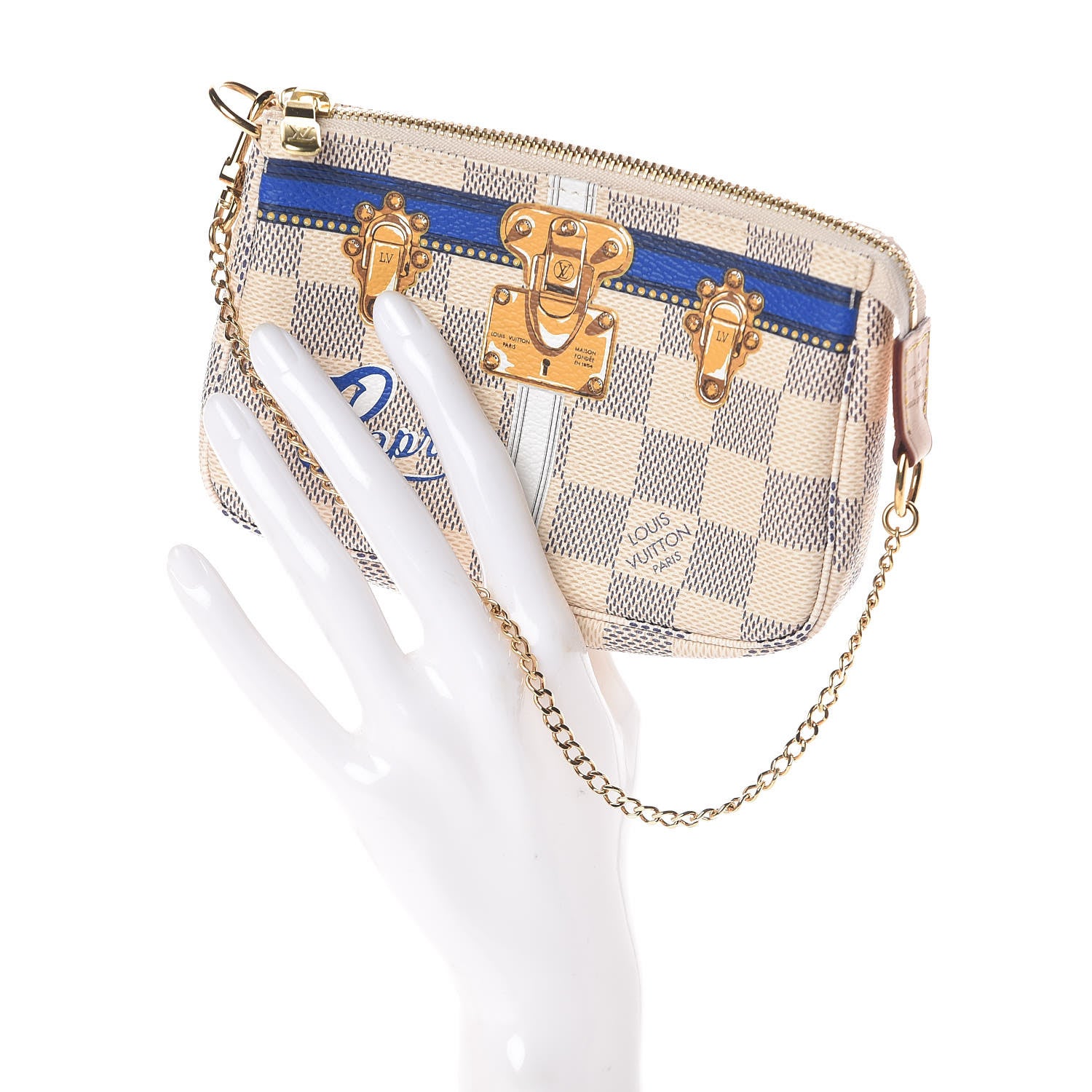 Louis Vuitton Damier Azur Summer Trunks Capri Mini Pochette Accessories 2 of 7